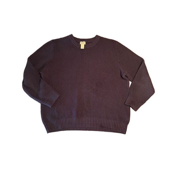 VTG LL Bean Sweater Mens 2XL XXL Navy Knit Heavy Weight Cottage Cabin 90s Y2K wo - Picture 1 of 5